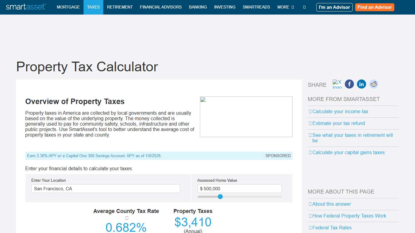 Property Tax Calculator: Estimator for Real Estate Taxes